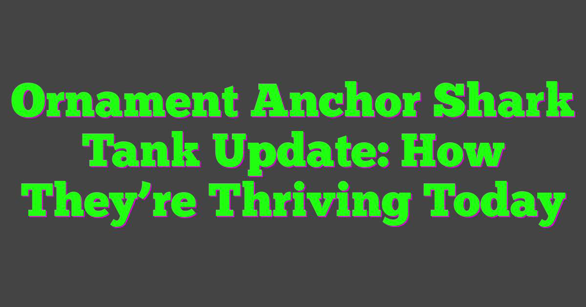 Ornament Anchor Shark Tank Update: How They’re Thriving Today