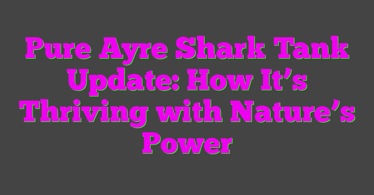 Pure Ayre Shark Tank Update: How It’s Thriving with Nature’s Power