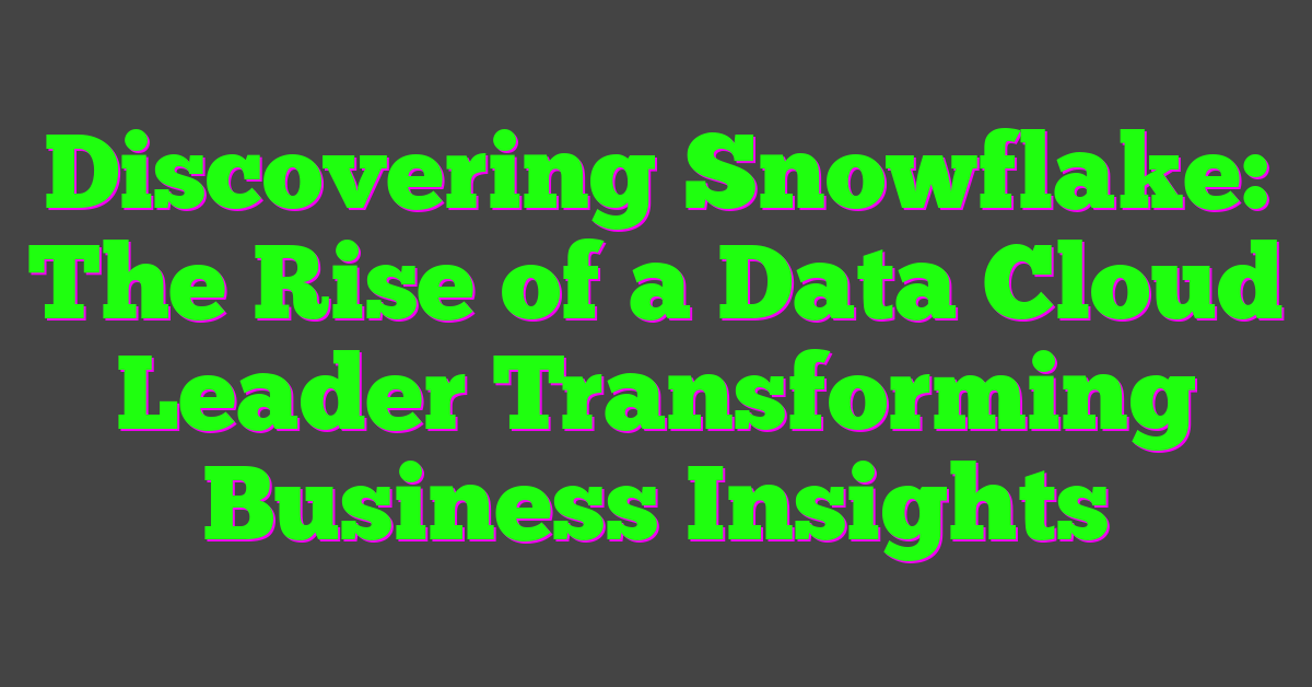 Discovering Snowflake: The Rise of a Data Cloud Leader Transforming Business Insights